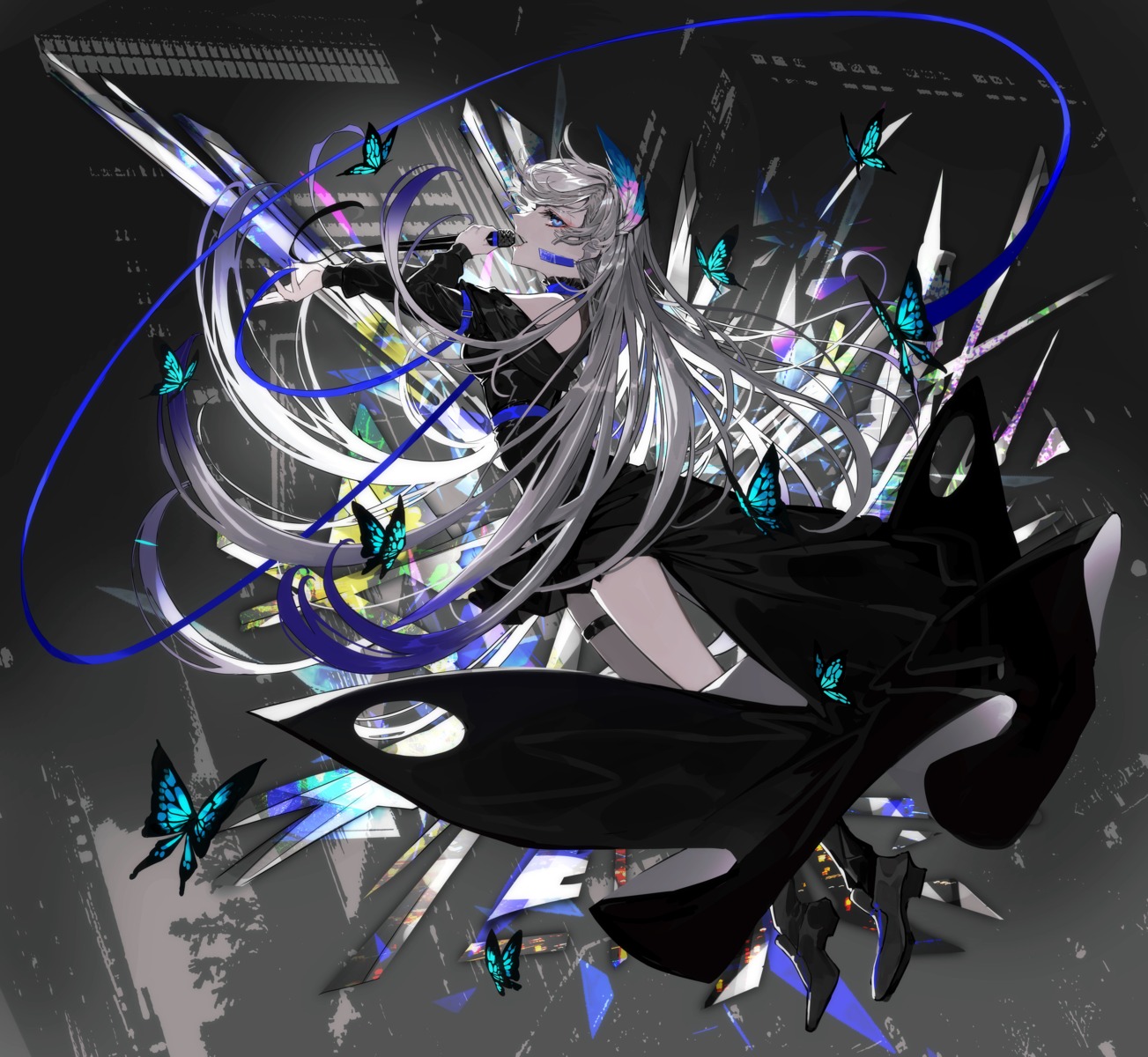 garter, mura_karuki, skirt_lift, vesperbell, yomi_(vesperbell)