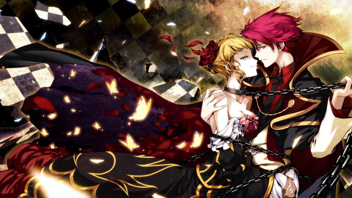 beatrice, business_suit, cleavage, dress, hong, no_bra, skirt_lift, umineko_no_naku_koro_ni