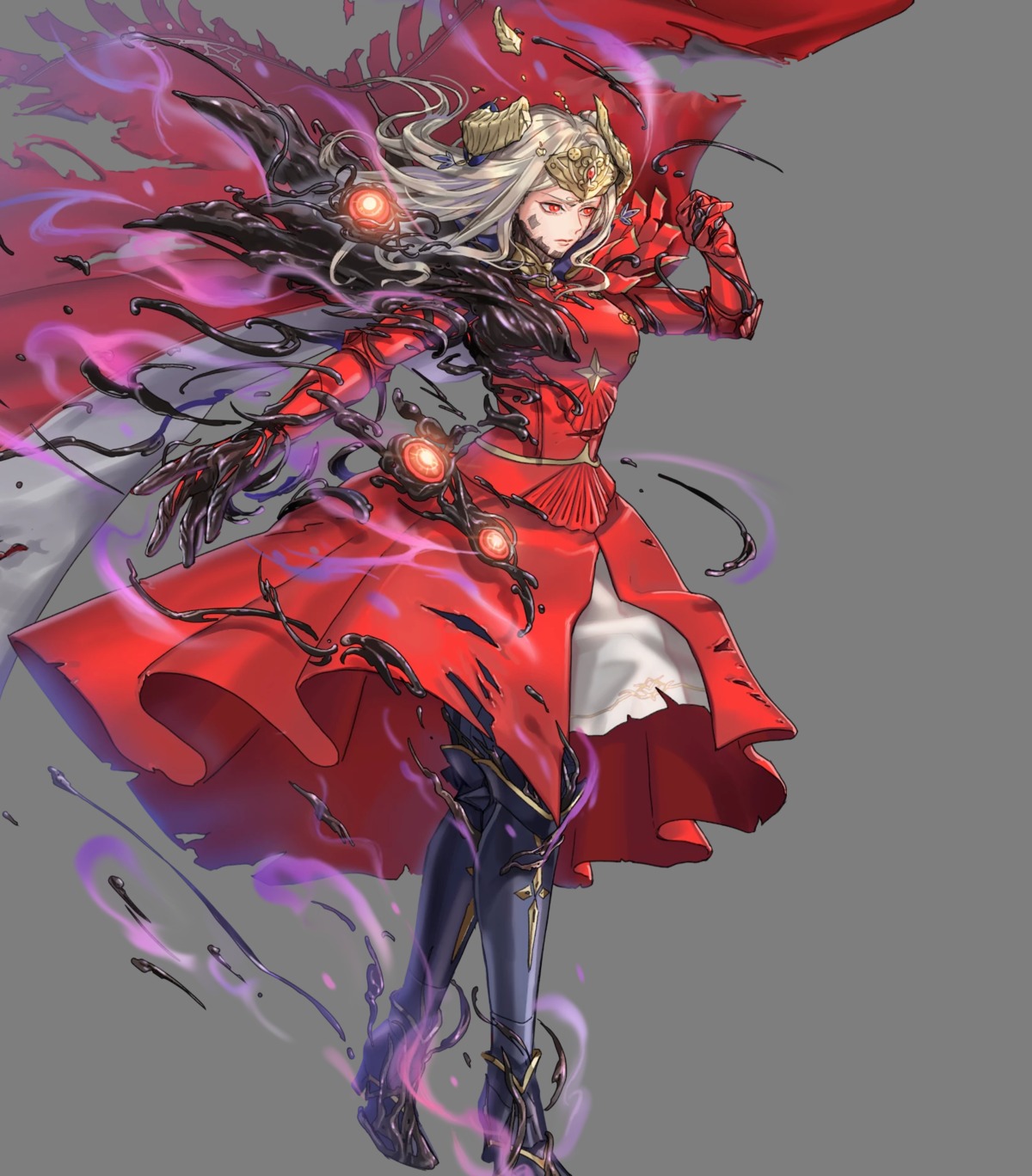 armor, cloverk, edelgard_von_hresvelg, fire_emblem, fire_emblem_heroes, fire_emblem_three_houses, heels, horns, nintendo, torn_clothes, transparent_png, uniform