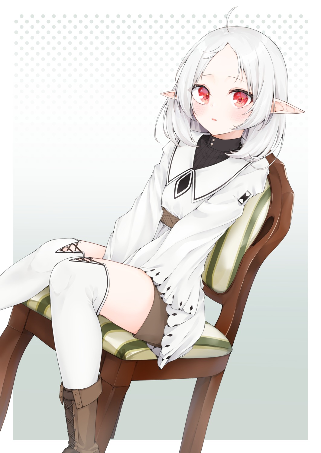 elf, hijouguti, mushoku_tensei, pointy_ears, sylphiette, thighhighs