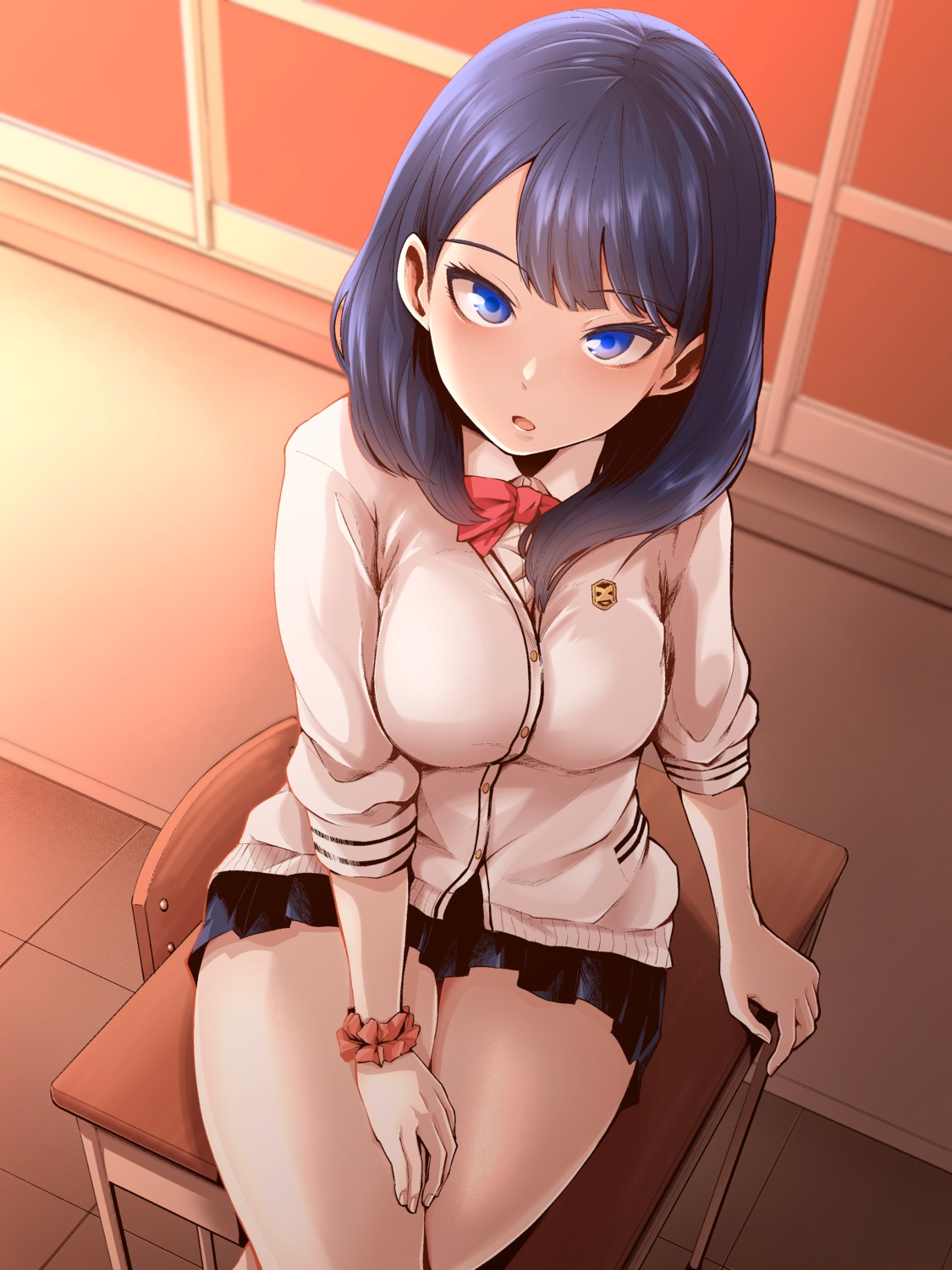 gridman_universe, seifuku, ssss.gridman, sweater, takarada_rikka, tokufumi