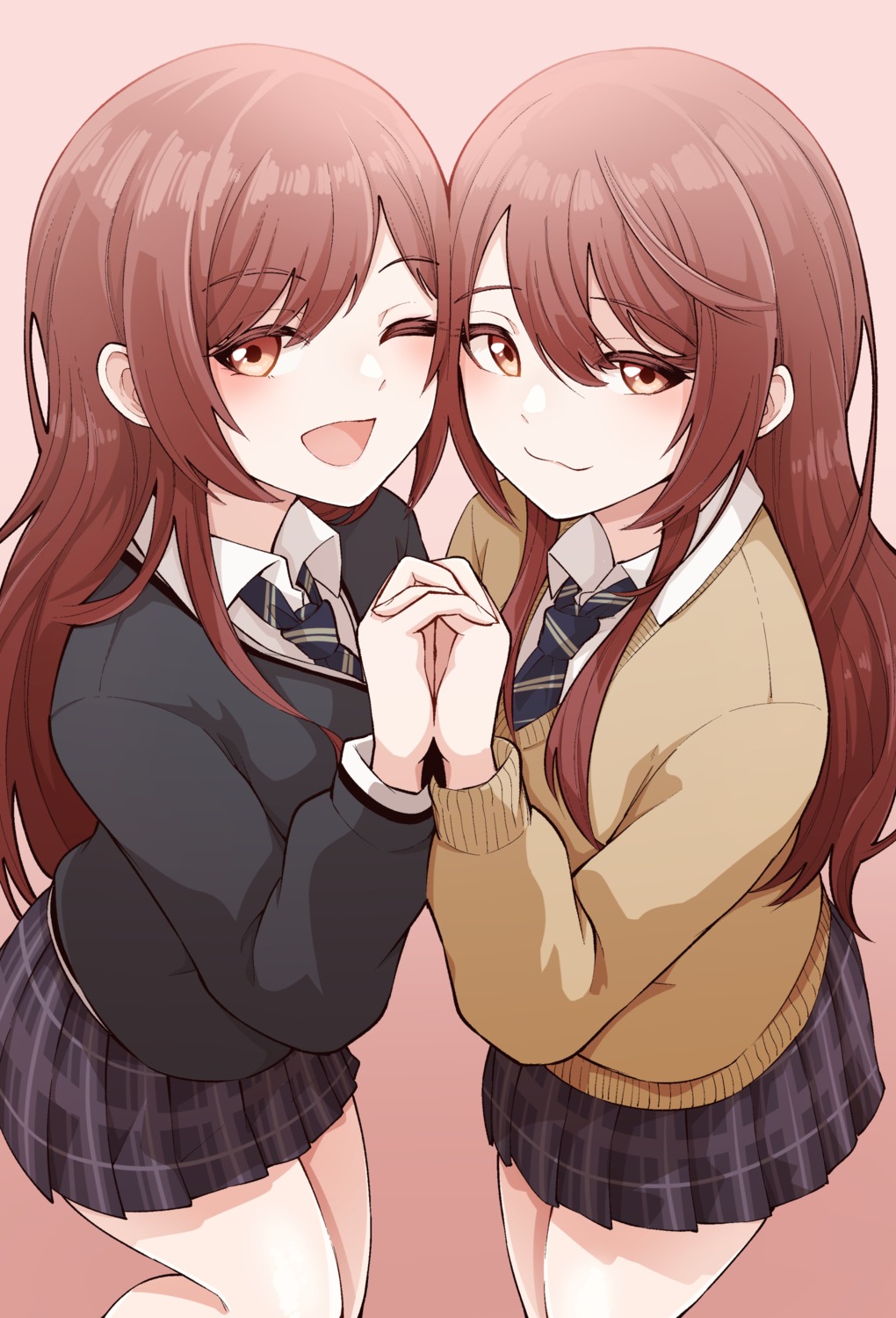 oosaki_amana, oosaki_tenka, seifuku, sweater, the_idolm@ster, the_idolm@ster_shiny_colors, tokufumi