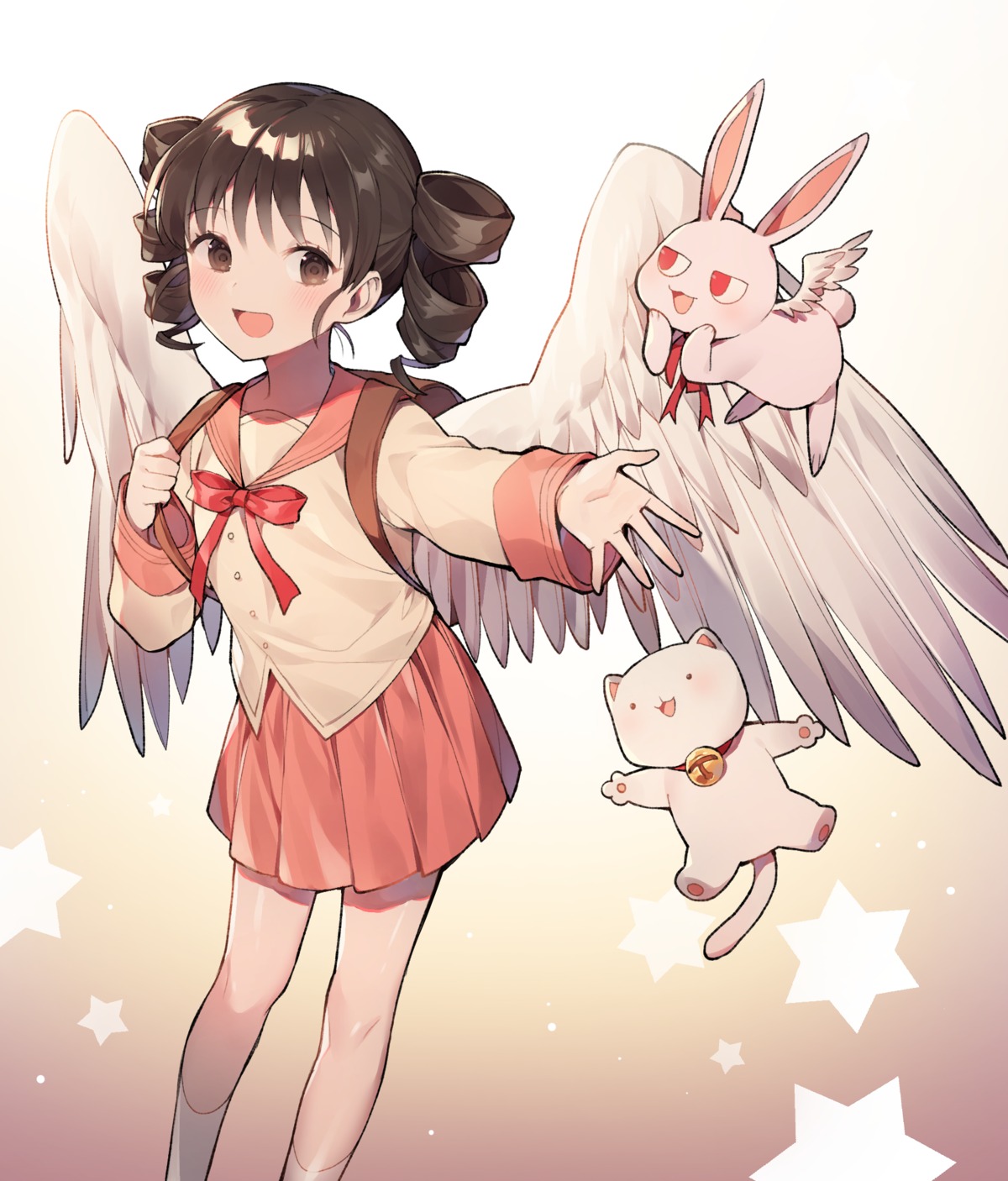 azit_(down), full_moon_wo_sagashite, kouyama_mitsuki, neko, seifuku, wings