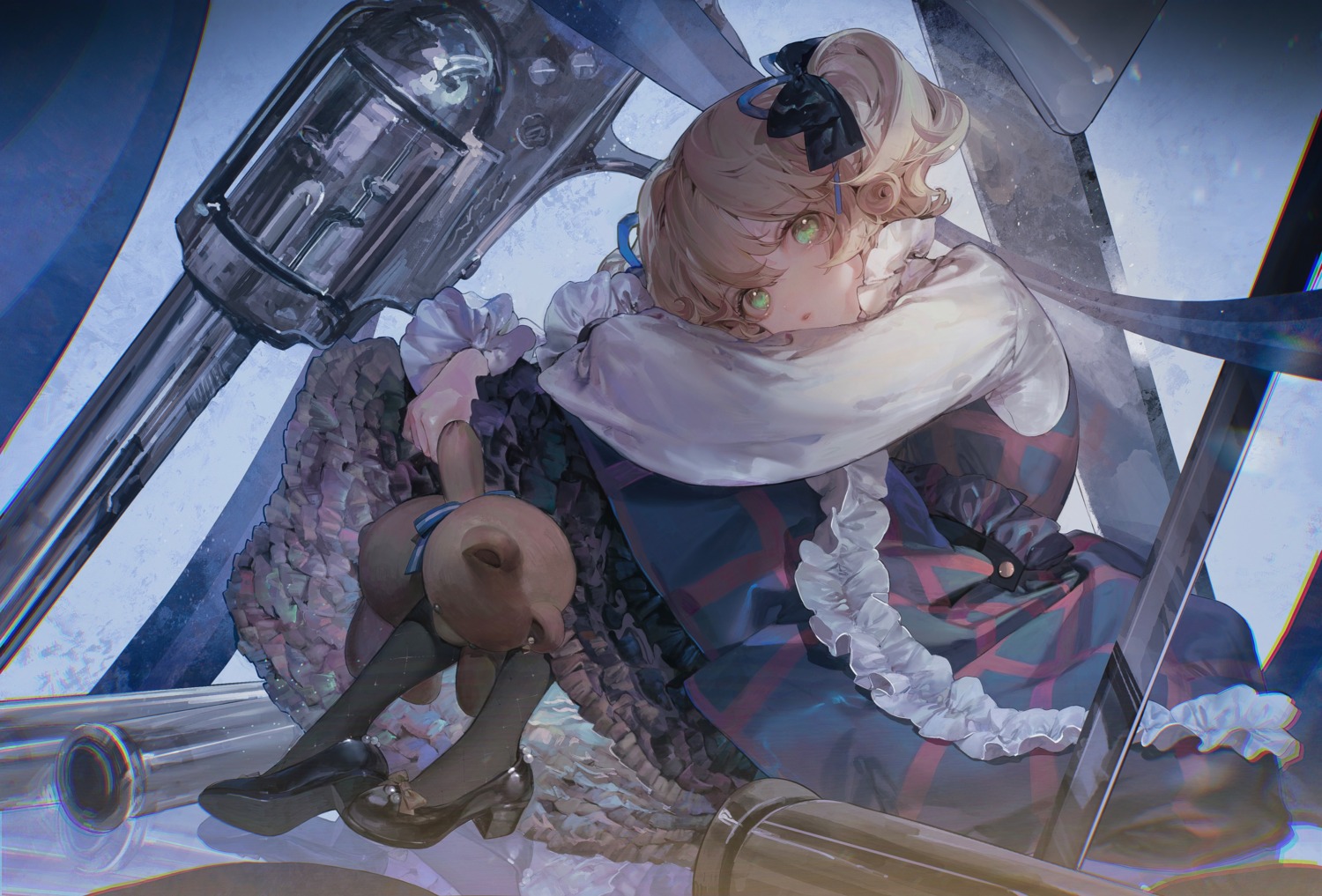 daiba_nana, dress, heels, shoujo_kageki_revue_starlight, shoujo_kageki_revue_starlight_-re_live-, skirt_lift, suzumi_(ccroquette)