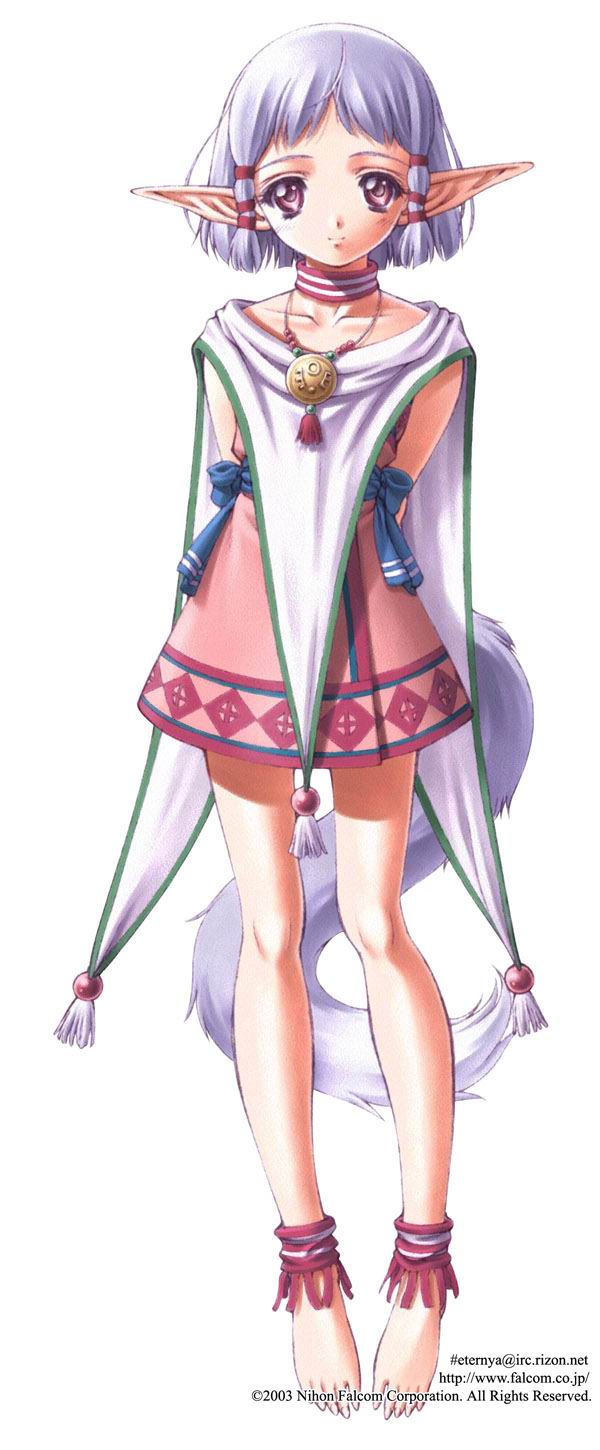 dress, elf, falcom, feet, isha, pointy_ears, taue_shunsuke, ys