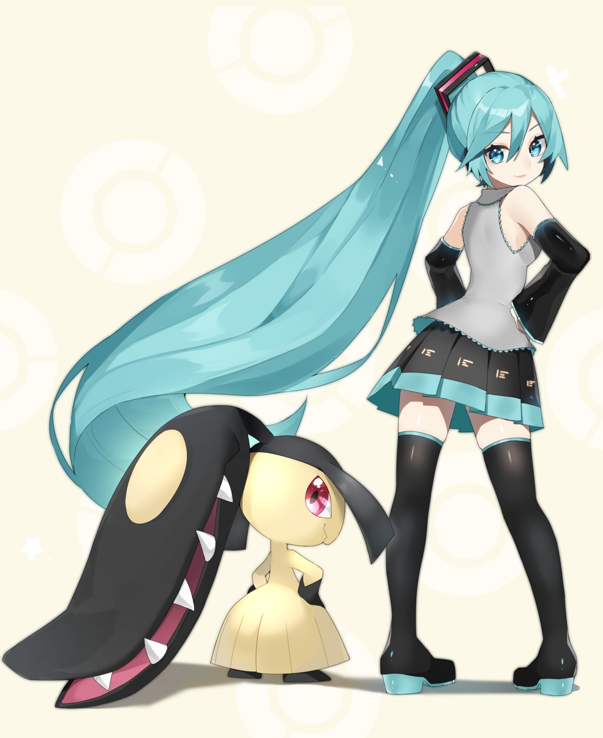 crossover, hatsune_miku, mawile, pokemon, reirou_(chokoonnpu), thighhighs, vocaloid