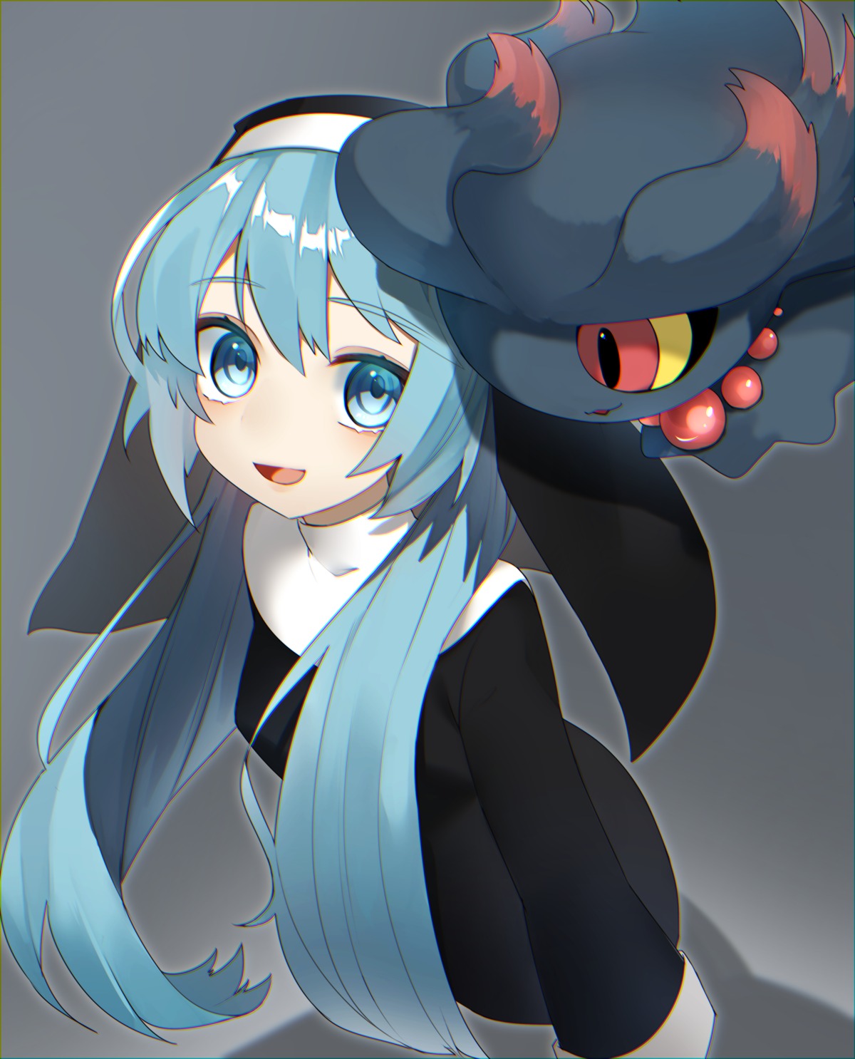 crossover, hatsune_miku, misdreavus, nun, pokemon, reirou_(chokoonnpu), vocaloid