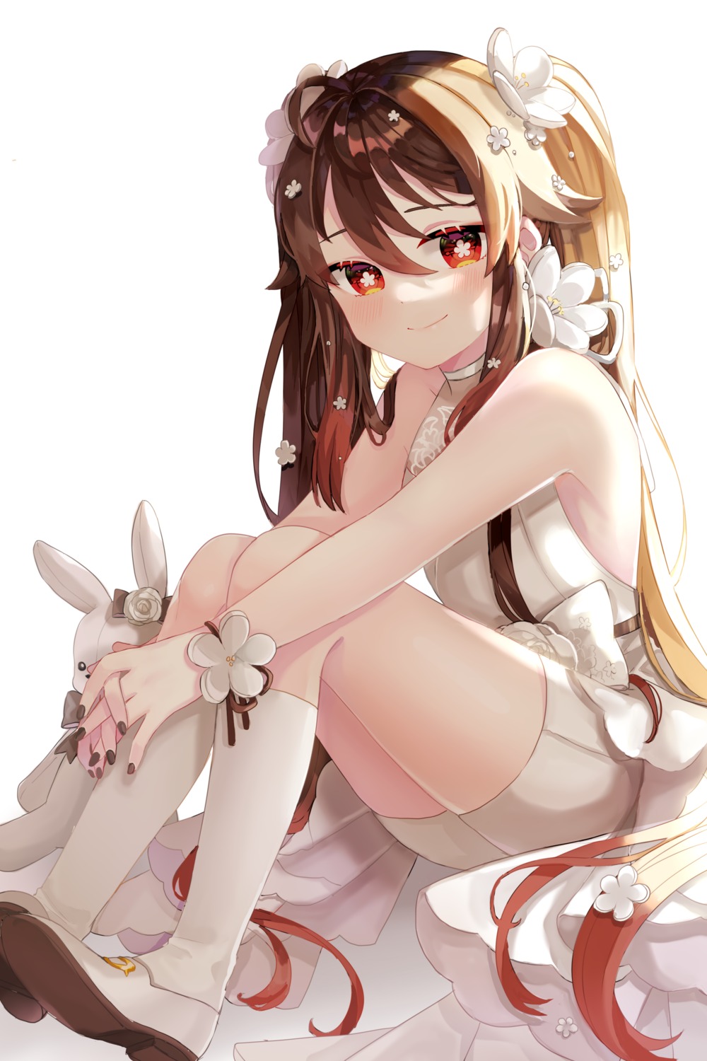 genshin_impact, hu_tao, miyako_draw, no_bra