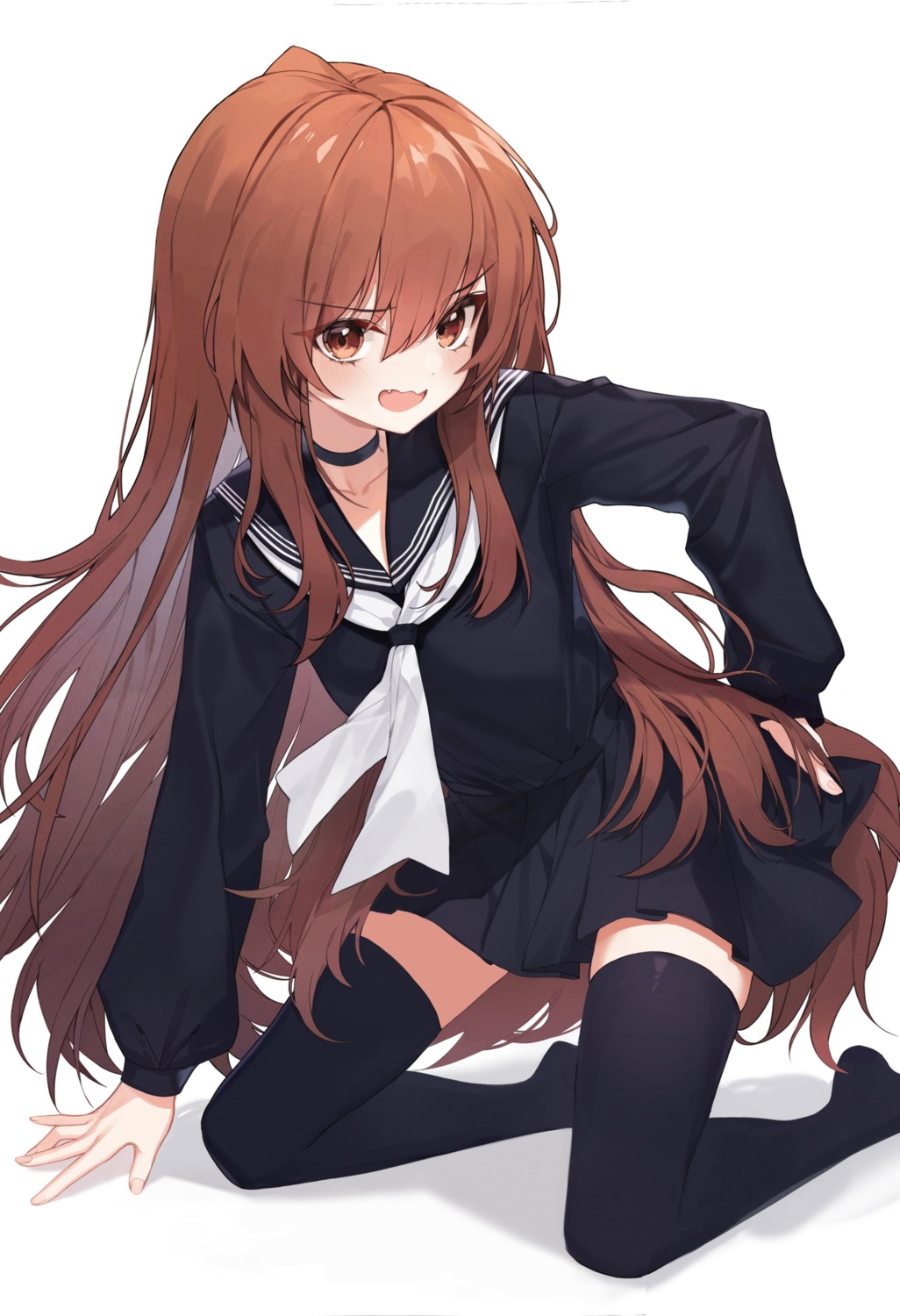 aisaka_taiga, artist_revision, lo-ta, seifuku, skirt_lift, thighhighs, toradora!