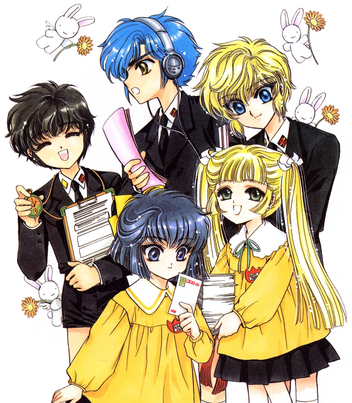 azuya_nagisa, clamp, clamp_school_detectives, ijuuin_akira, imonoyama_nokoru, ohkawa_utako, takamura_suou