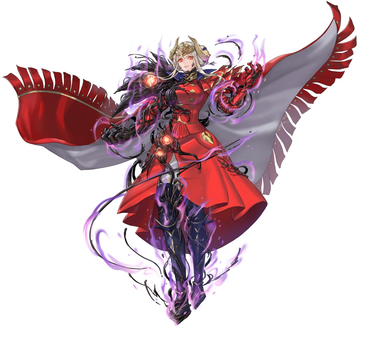 armor, cloverk, edelgard_von_hresvelg, fire_emblem, fire_emblem_heroes, fire_emblem_three_houses, heels, horns, nintendo, thighhighs, uniform
