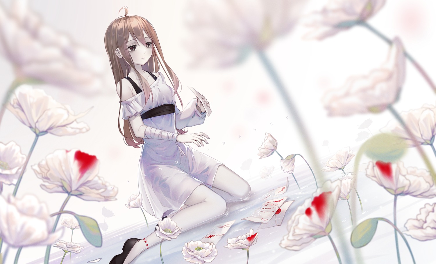 bandages, dress, hyanna-natsu, wet