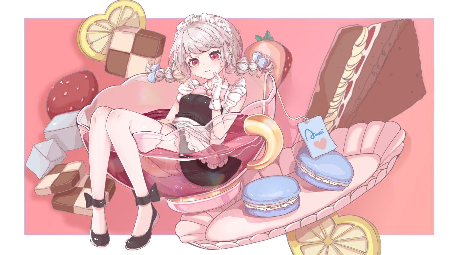 maid, shiina_(shiina0227), skirt_lift, thighhighs, wallpaper, wet