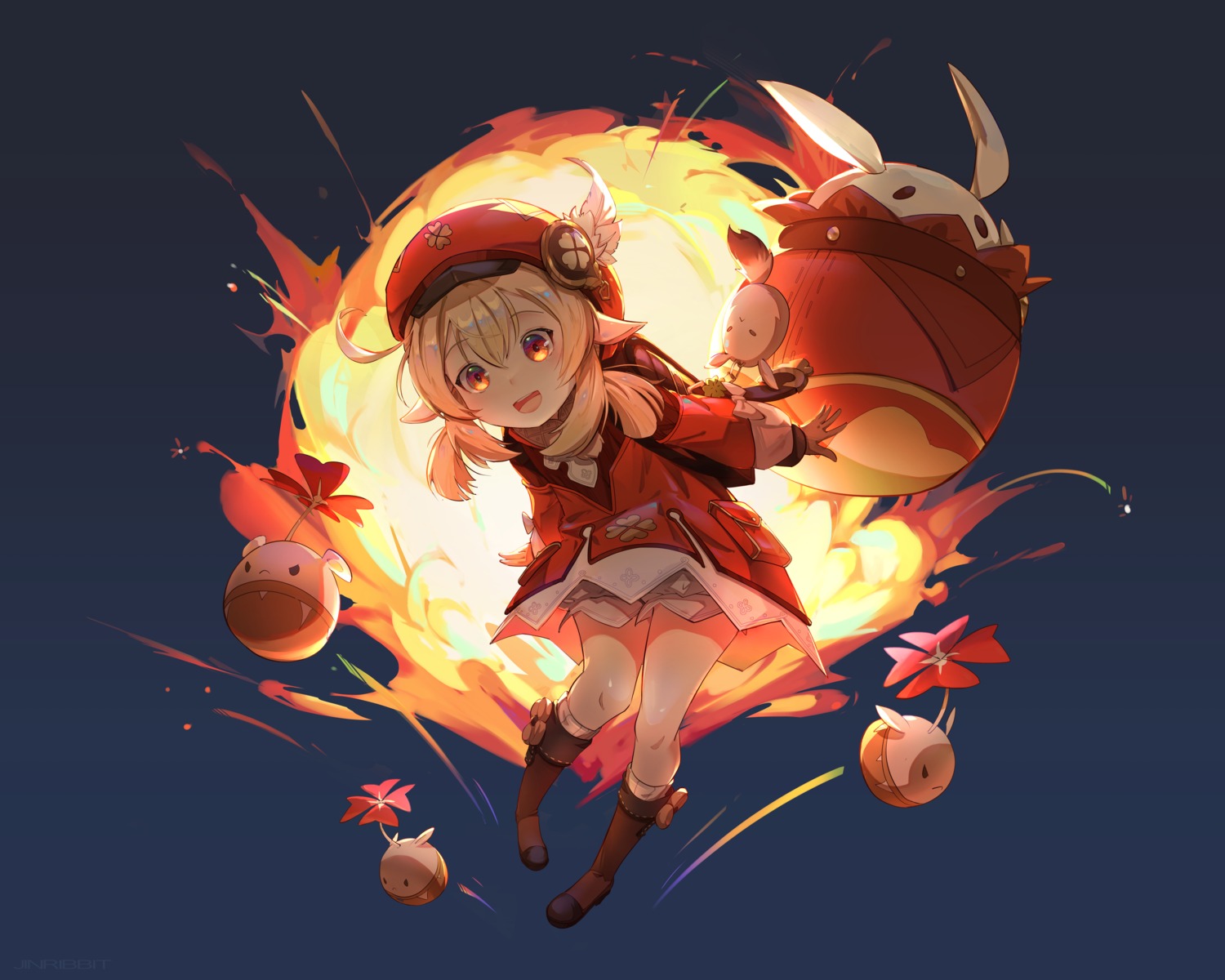 genshin_impact, jinribbit, klee, pointy_ears
