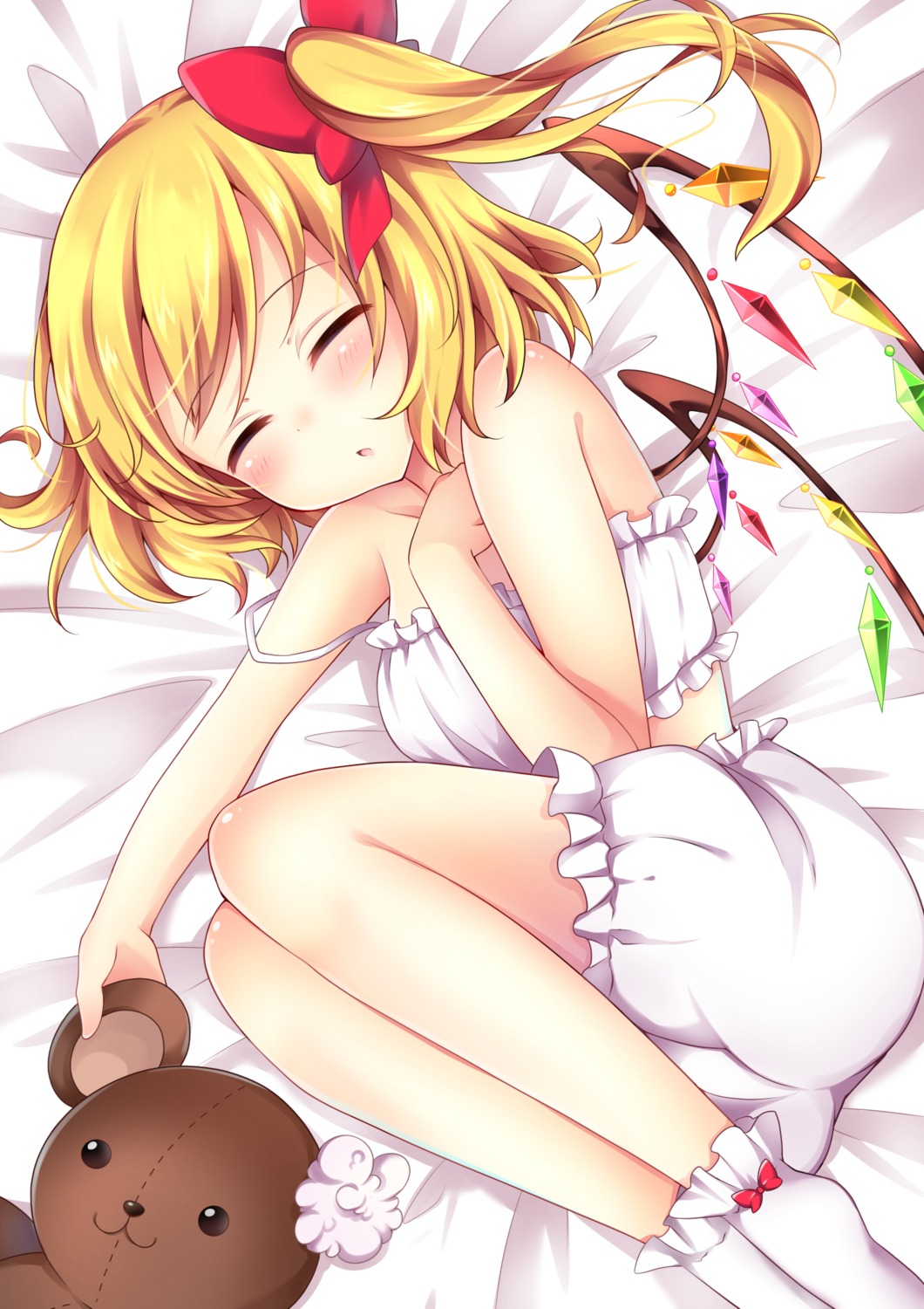 bloomers, flandre_scarlet, lingerie, miy@, pajama, touhou, wardrobe_malfunction, wings