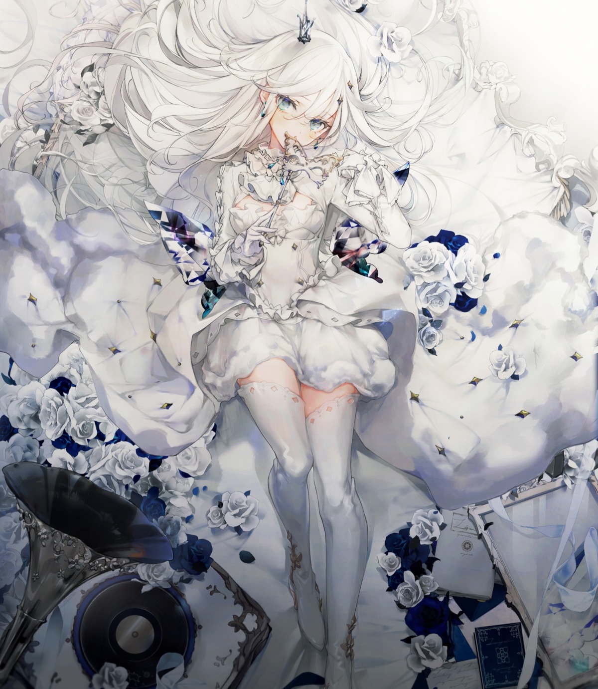 aitsuki_nakuru, aitsuki_nakuru_youtube_channel, cierra_(artist), dress, skirt_lift, thighhighs