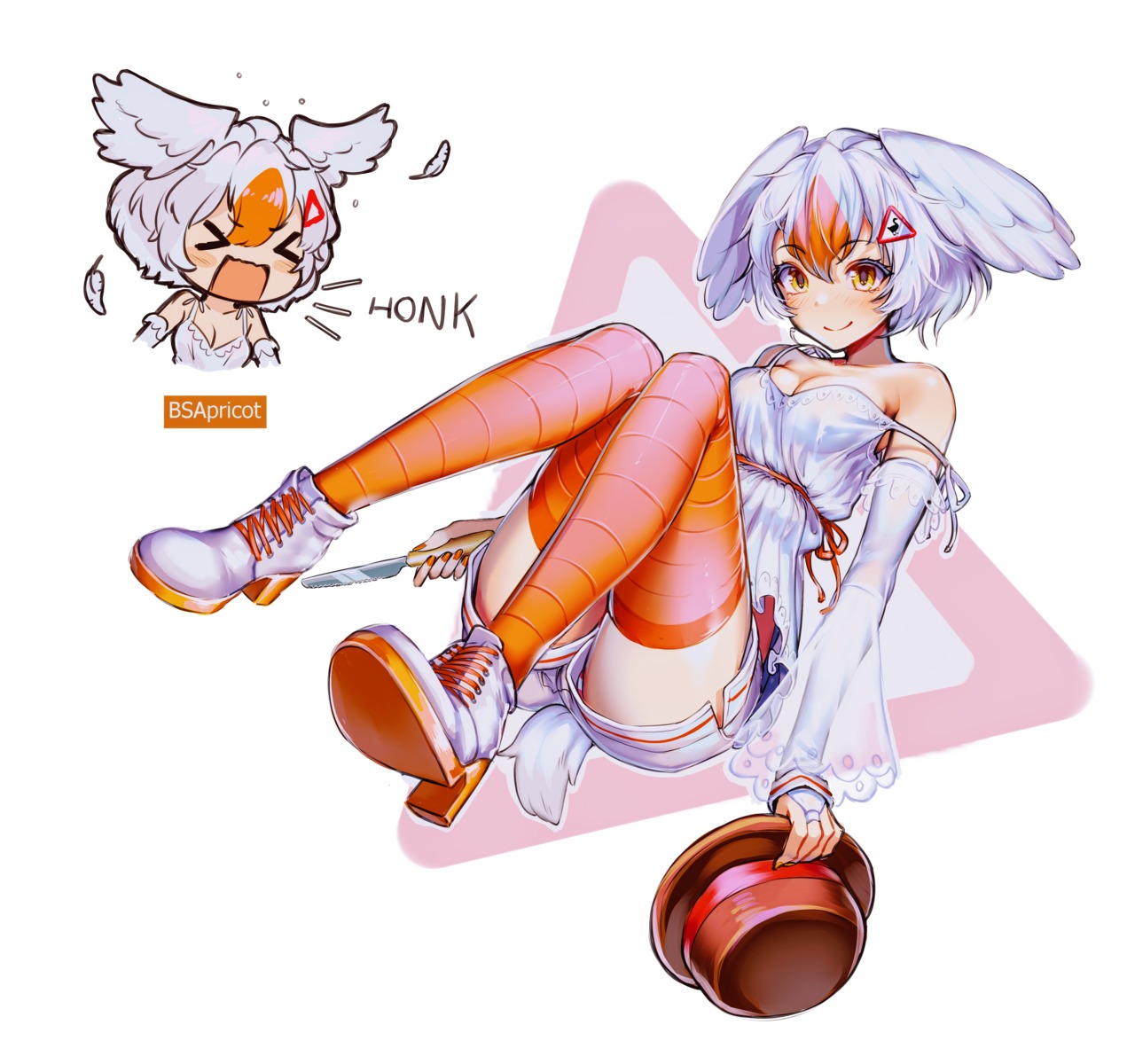 bsapricot, cleavage, heels, no_bra, pantsu, tail, thighhighs, wings
