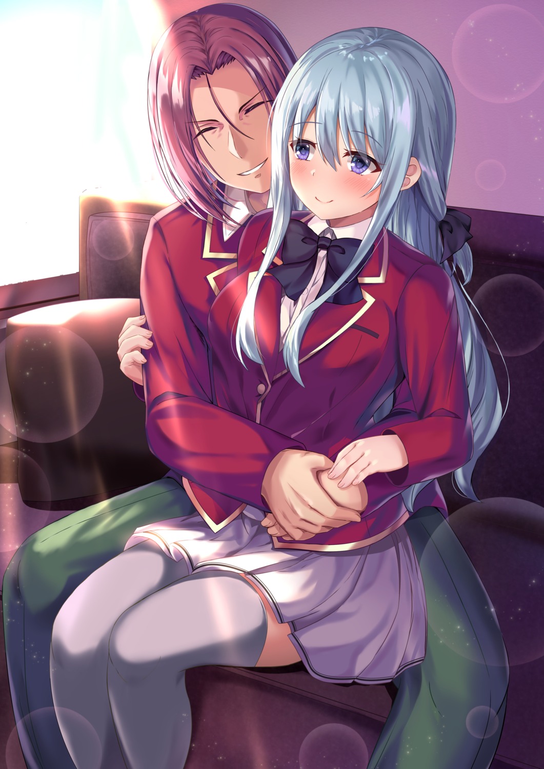 ryuuen_kakeru, seifuku, shiina_hiyori, thighhighs, yagiryu, youkoso_jitsuryoku_shijou_shugi_no_kyoushitsu_e
