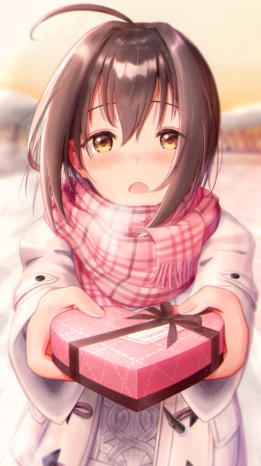 kohinata_miho, masuku_(saint_mask), sweater, the_idolm@ster, the_idolm@ster_cinderella_girls, valentine