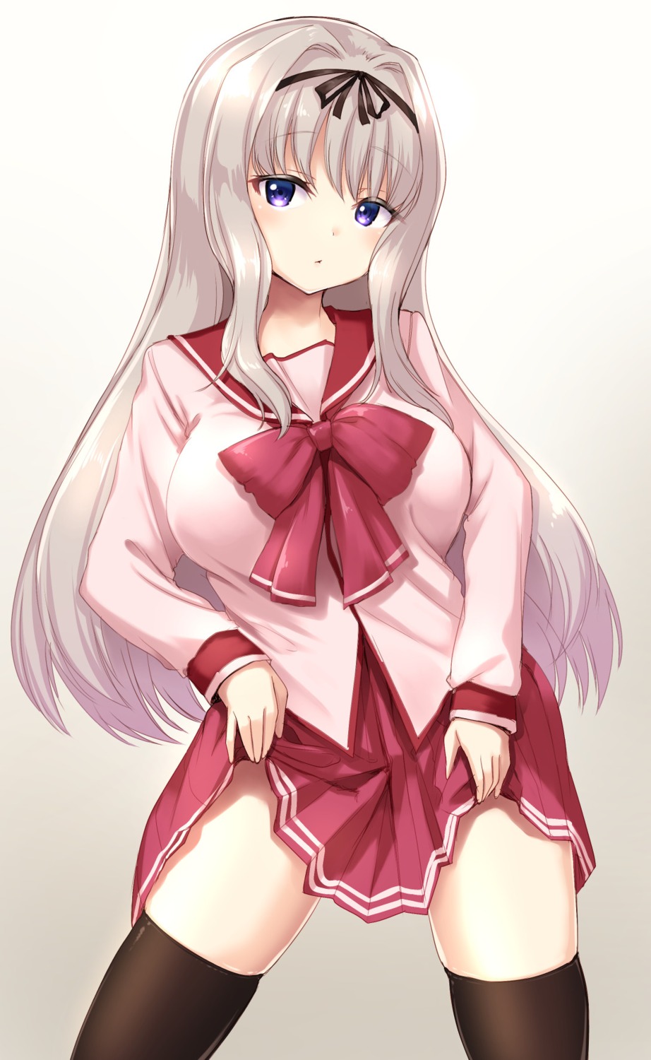 getsuyou_yasumi, kusugawa_sasara, seifuku, skirt_lift, thighhighs, to_heart_(series), to_heart_2