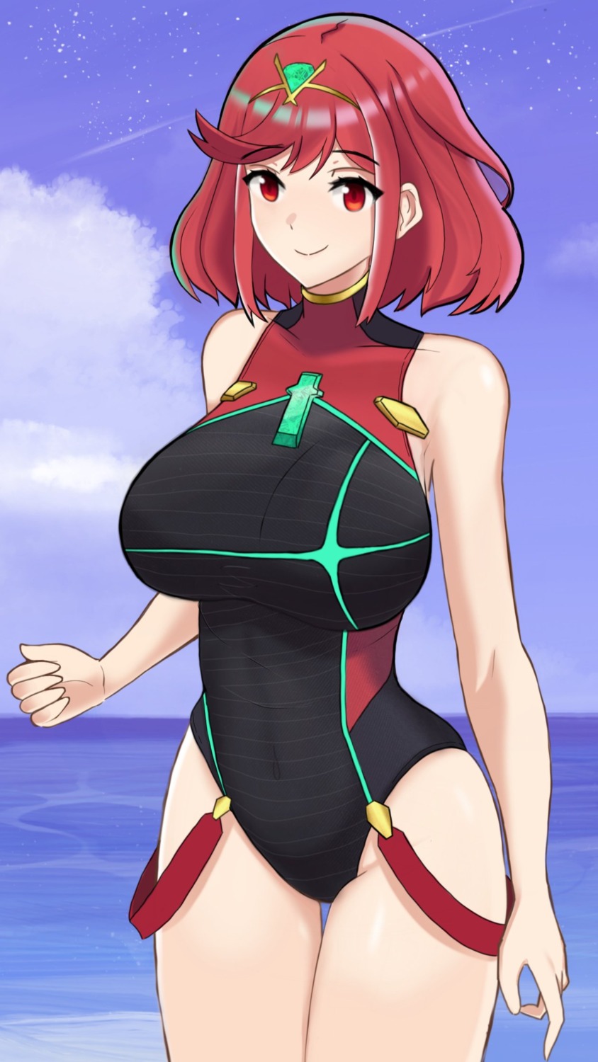 desspie, homura_(xenoblade_2), swimsuits, xenoblade_(series), xenoblade_2
