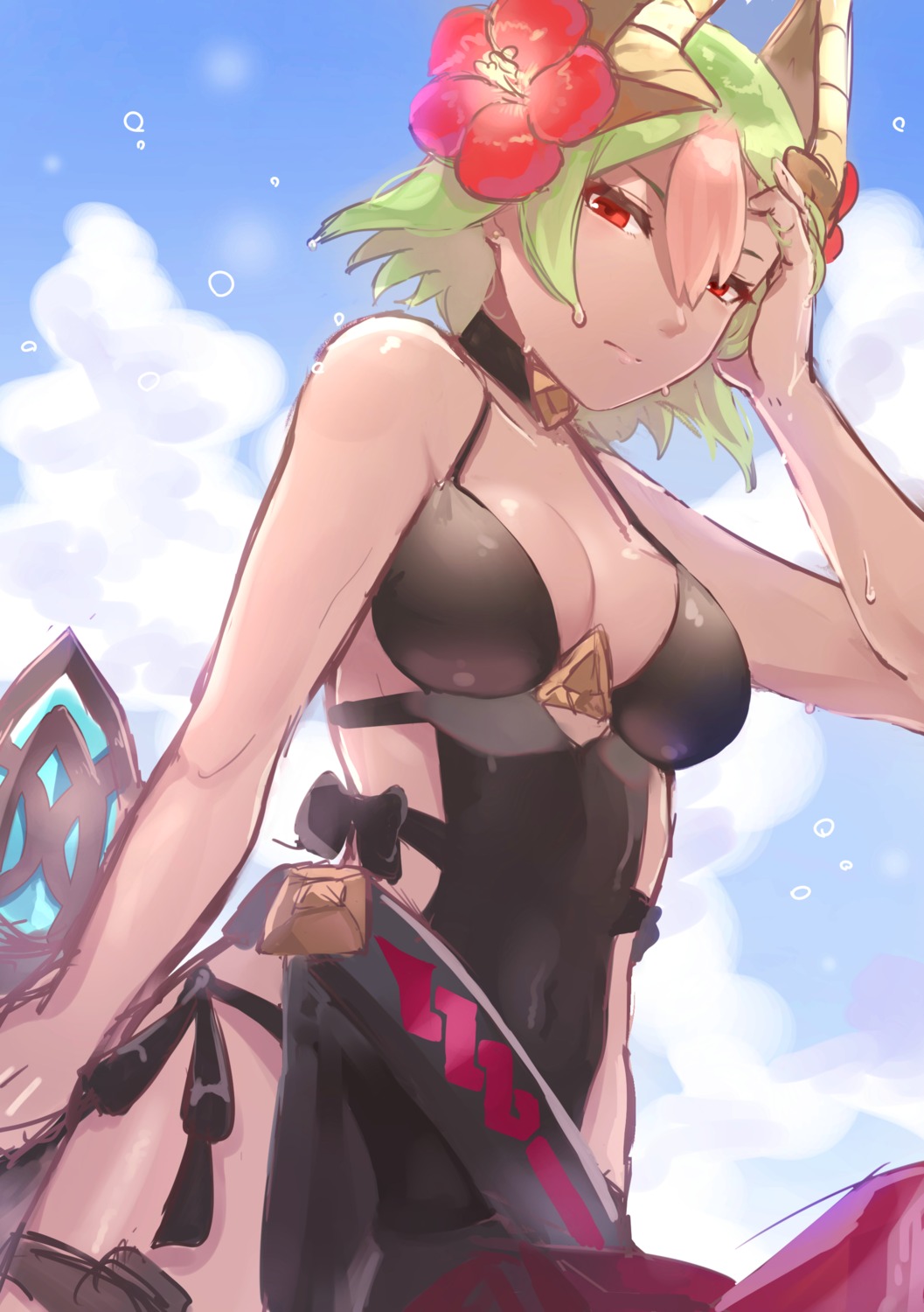 cleavage, fire_emblem, fire_emblem_heroes, garter, horns, laegjarn, sakuramotikun, sketch