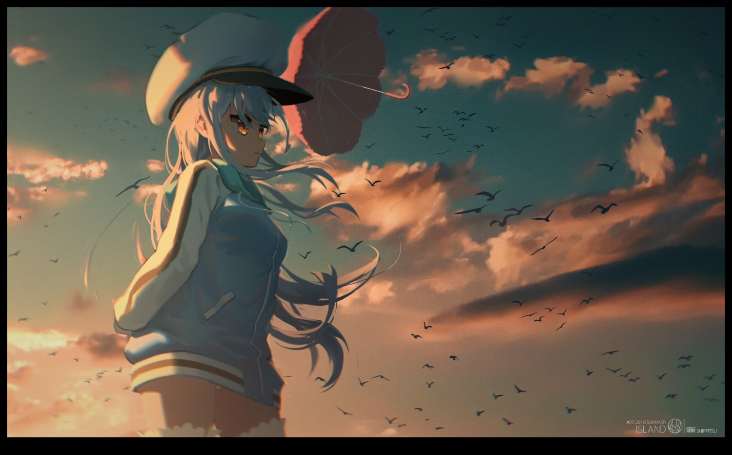 island_(game), ohara_rinne, shippitsu, thighhighs, umbrella