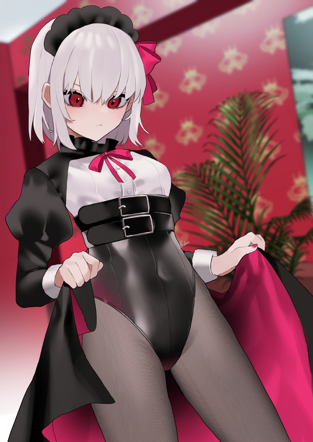 bebe_pp, fate/grand_order, kama_(fate), leotard, maid, pantyhose