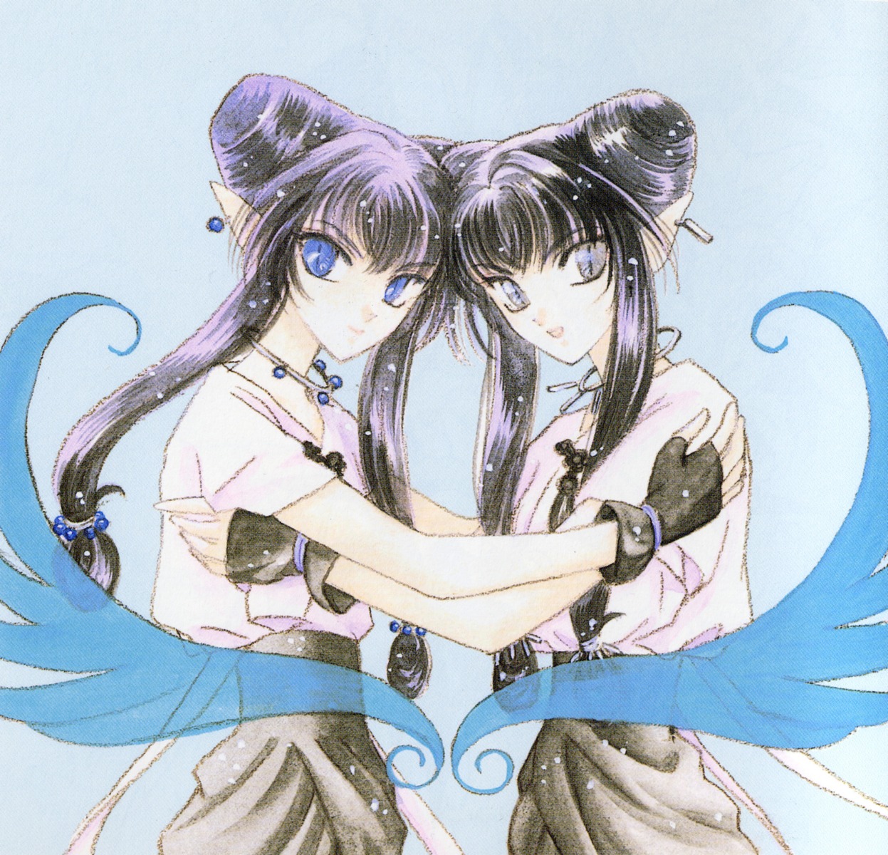 clamp, elf, hari_(wish), pointy_ears, ruri_(wish), wish