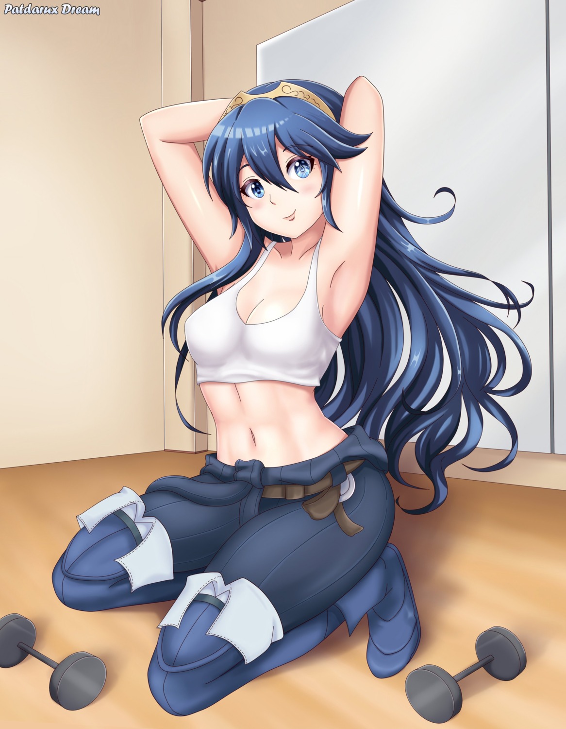 cleavage, fire_emblem, fire_emblem_kakusei, lucina_(fire_emblem), no_bra, patdarux, thighhighs