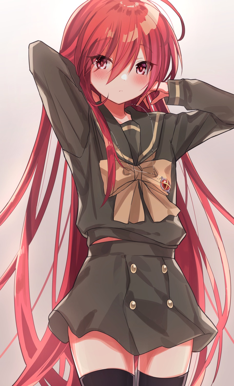 ponponnun, seifuku, shakugan_no_shana, shana, skirt_lift, thighhighs