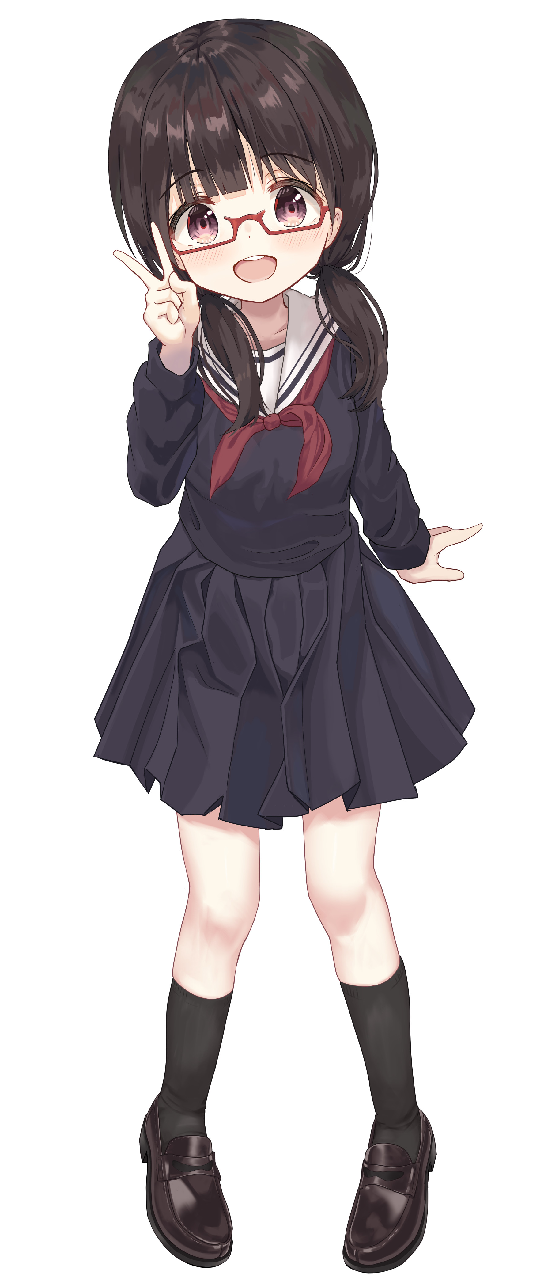 megane, mimikaki_(men_bow), seifuku, utsugisawa_mizuki