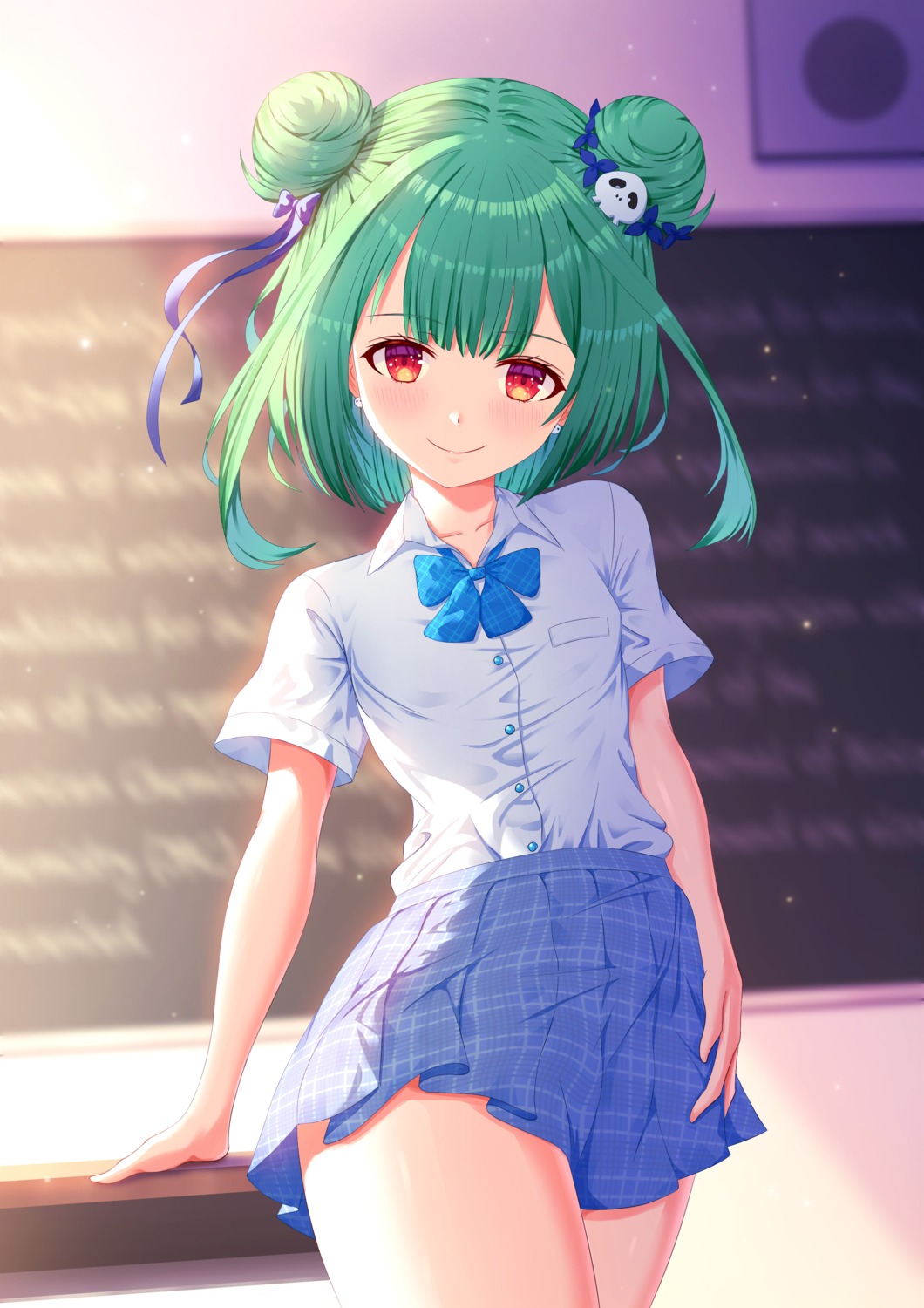 fujifuji924, hololive, see_through, seifuku, skirt_lift, uruha_rushia