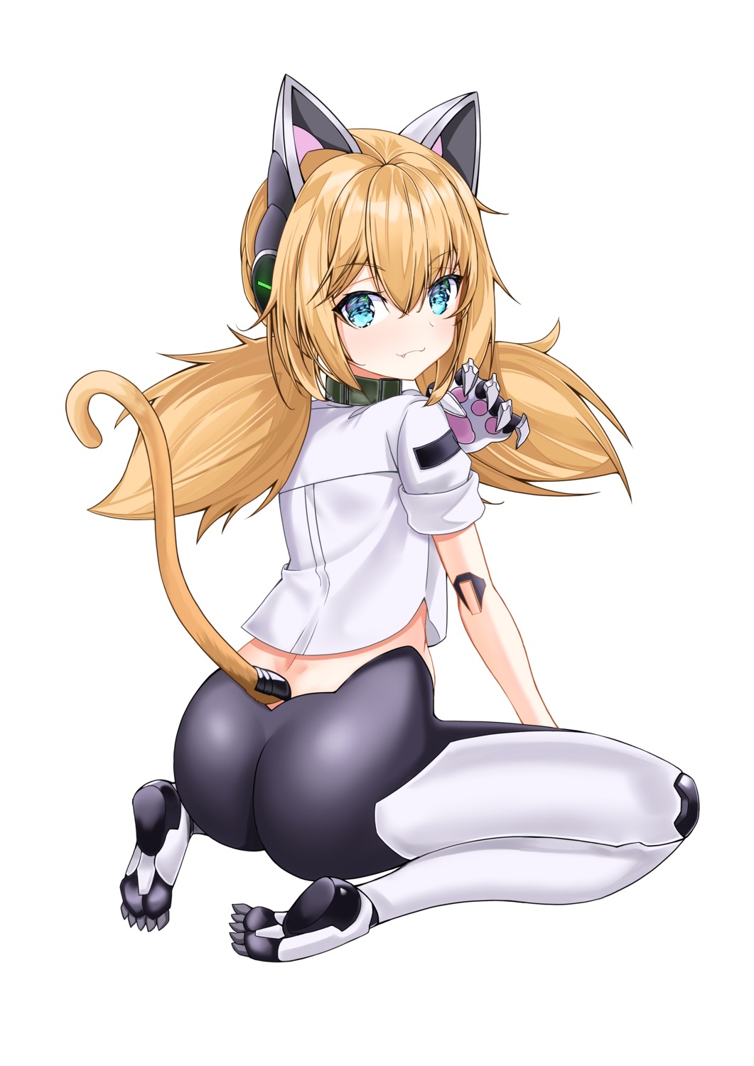 animal_ears, ass, girls_frontline, headphones, idw_(girls_frontline), mecha_musume, nekomimi, tail