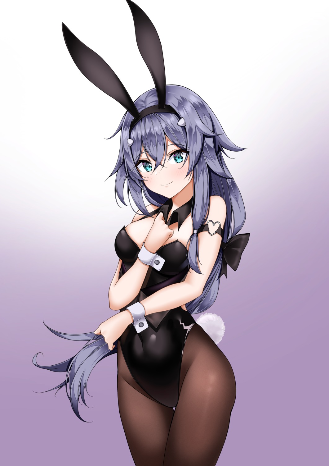 animal_ears, benghuai_xueyuan, bunny_ears, bunny_girl, fu_hua, honkai_impact, no_bra, pantyhose, tail, tor_ai