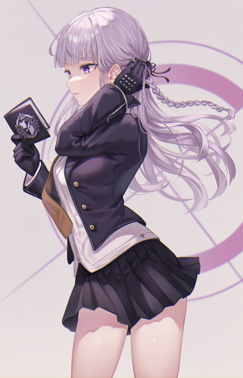 dangan-ronpa, kirigiri_kyouko, seifuku, skirt_lift, tokkyu