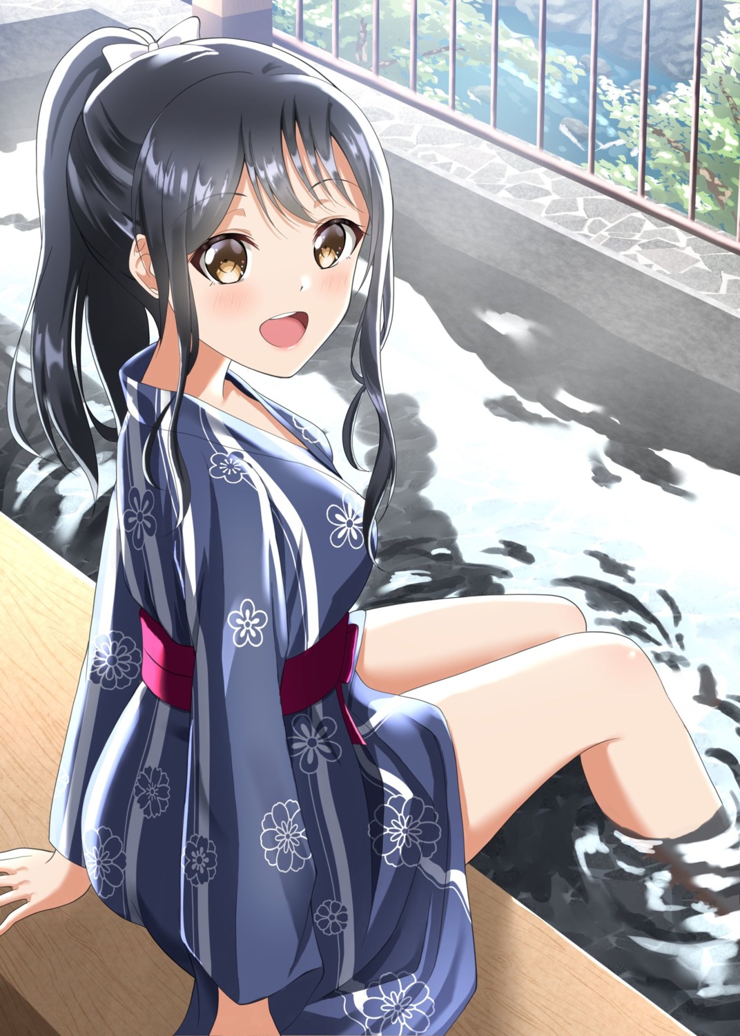 hominotsu, skirt_lift, wet, yukata