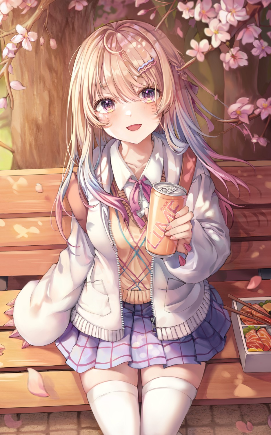 seifuku, starlime, sweater, thighhighs