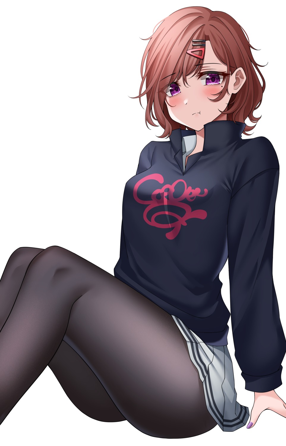 higuchi_madoka, landel, pantyhose, seifuku, skirt_lift, sweater, the_idolm@ster, the_idolm@ster_shiny_colors