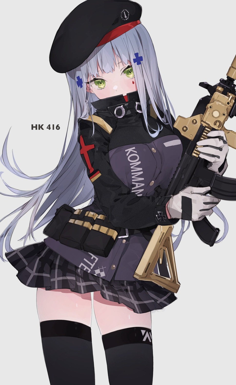 girls_frontline, gun, hk416_(girls_frontline), rippootai, skirt_lift, thighhighs