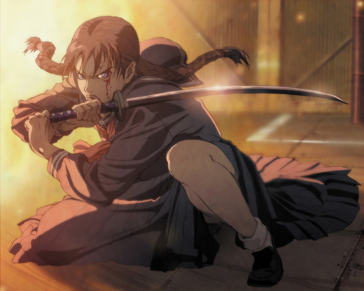 blood, blood_the_last_vampire, saya_(blood_the_last_vampire), seifuku, sword, tagme