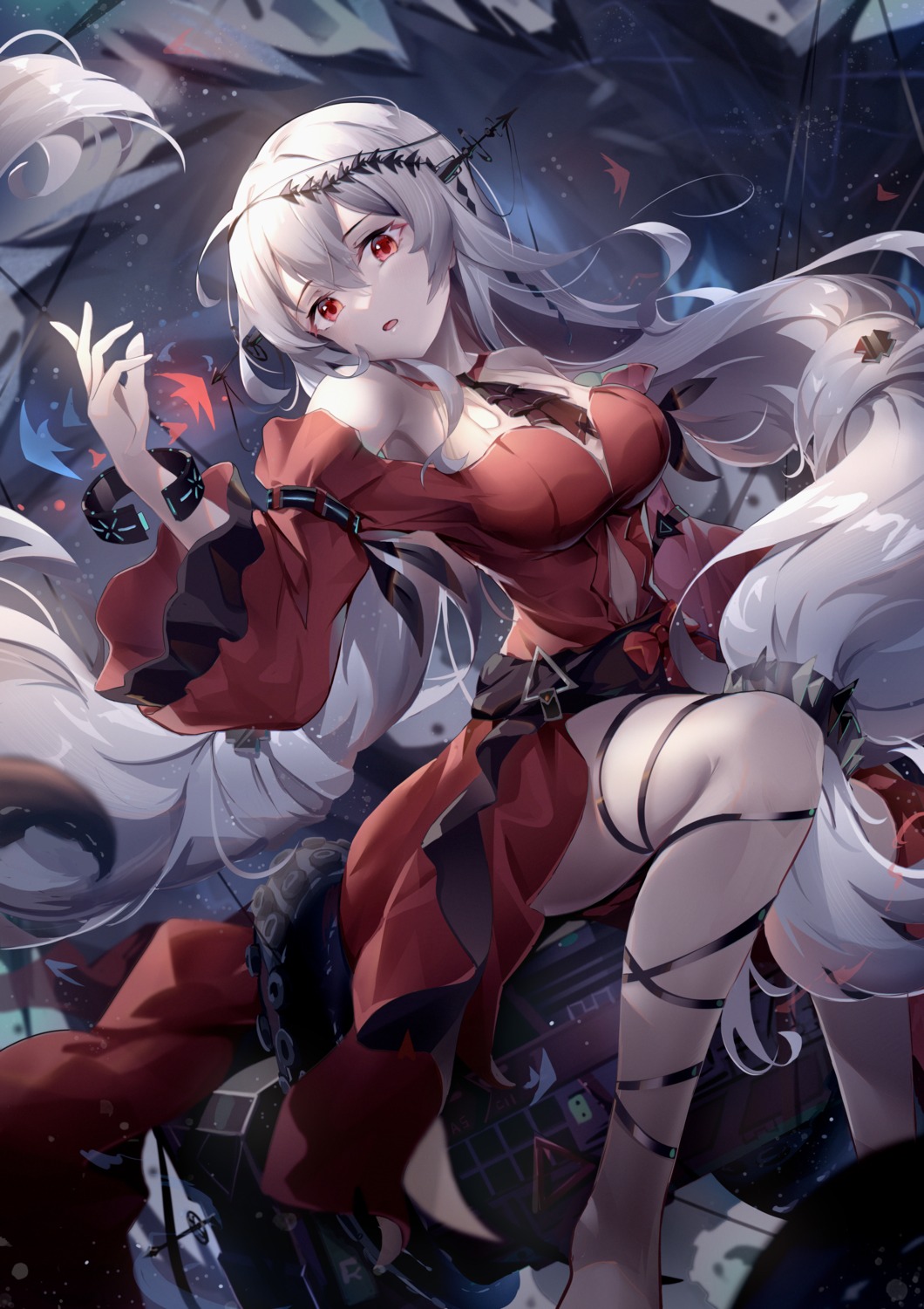 arknights, asc11, skadi_(arknights), skirt_lift