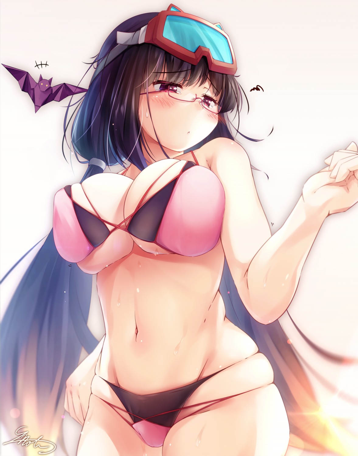bikini, e-note, fate/grand_order, megane, osakabehime_(fate), swimsuits, wet
