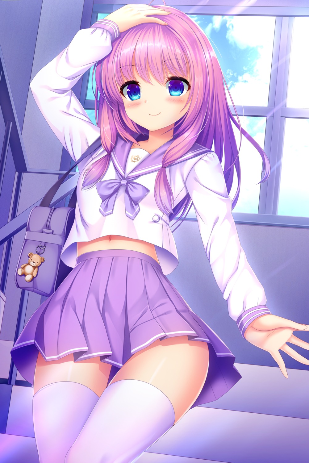 seifuku, thighhighs, umitonakai