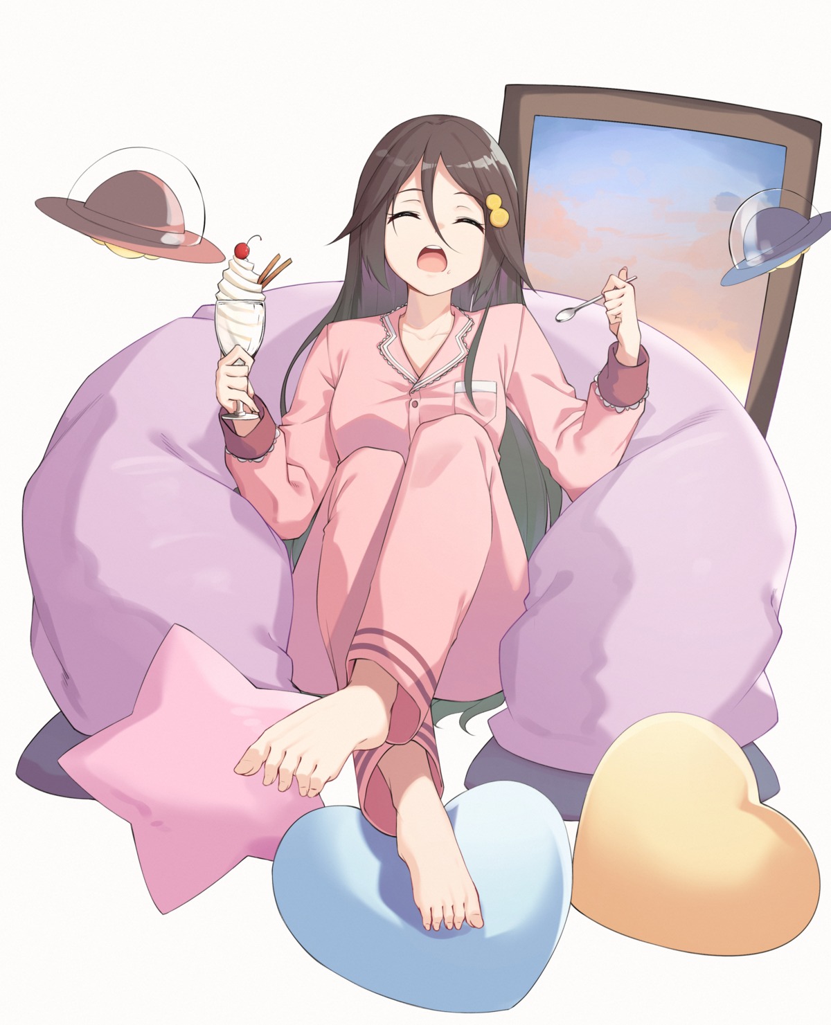 feet, izumi_reina, musaigen_no_phantom_world, pajama