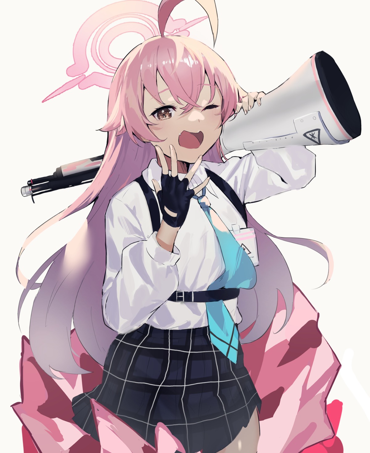 blue_archive, gun, halo, seifuku, takanashi_hoshino, yakihokoudon