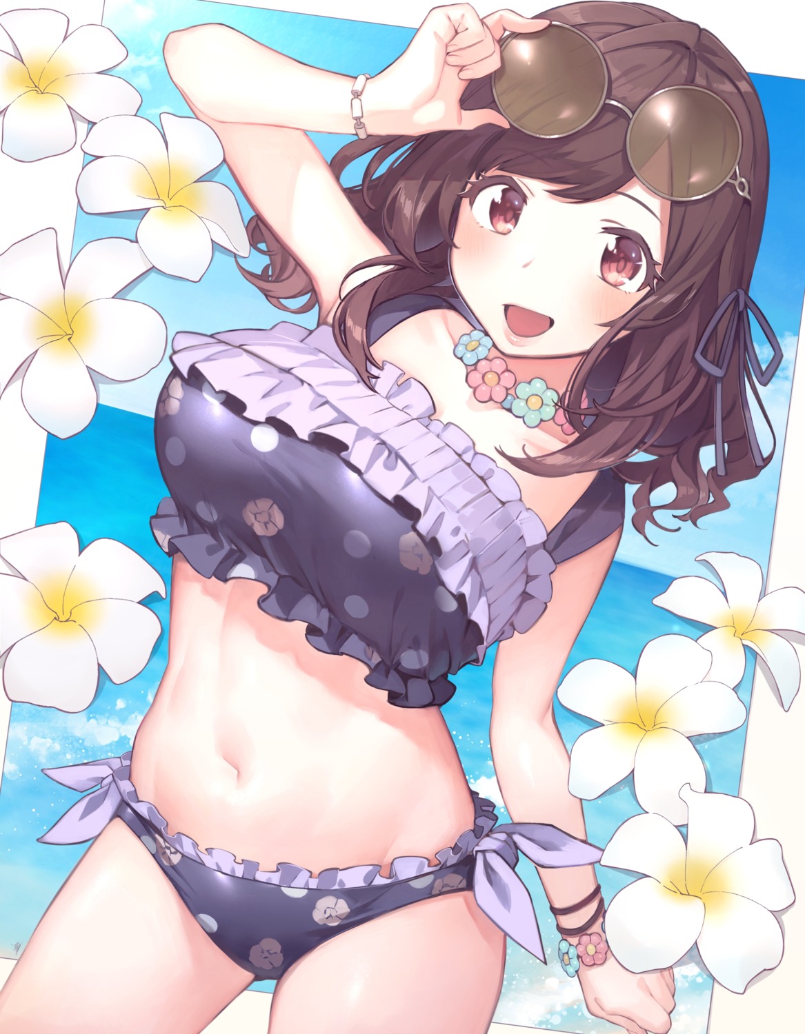 bikini, megane, swimsuits, the_idolm@ster, the_idolm@ster_shiny_colors, tsukioka_kogane, ubo_(ubo_tales)