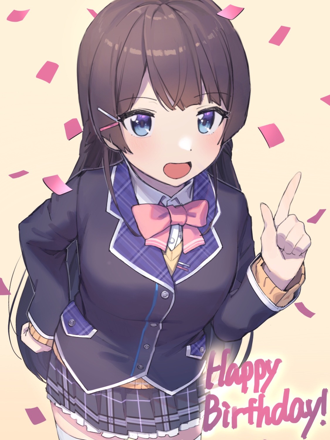 nijisanji, seifuku, sweater, thighhighs, tsukino_mito, ubo_(ubo_tales)