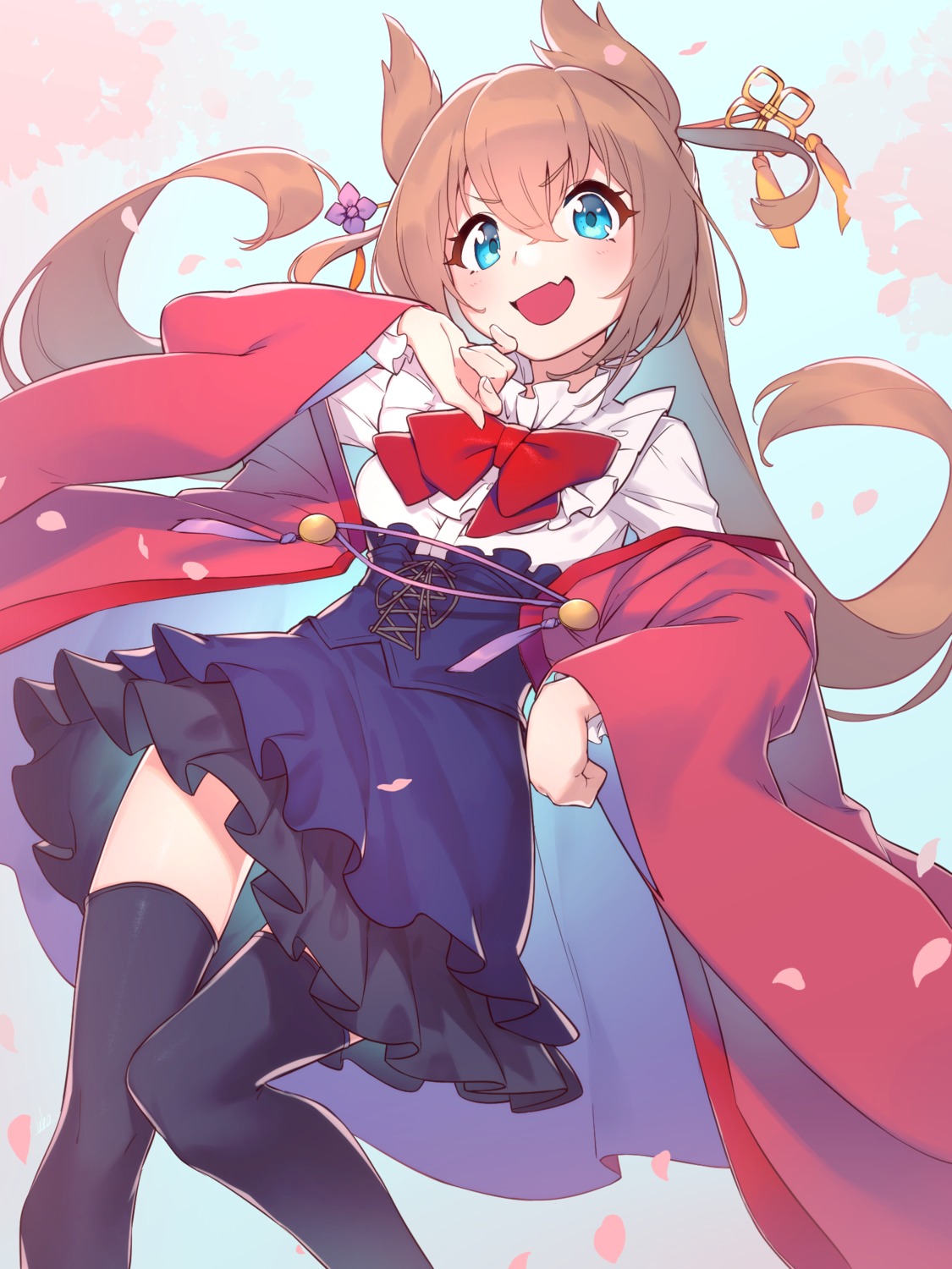 animal_ears, hirasaka_mei_(vtuber), skirt_lift, thighhighs, ubo_(ubo_tales)