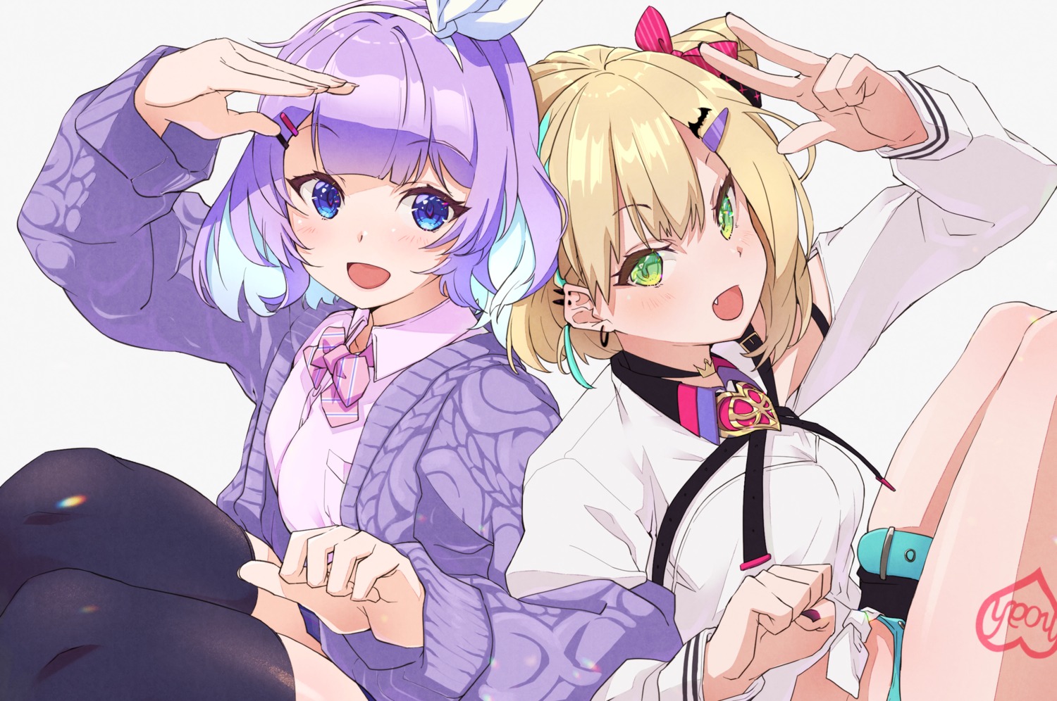 crossover, garter, iris_black_games, kurumi_noah, nijisanji, nun_bora, ruo, seifuku